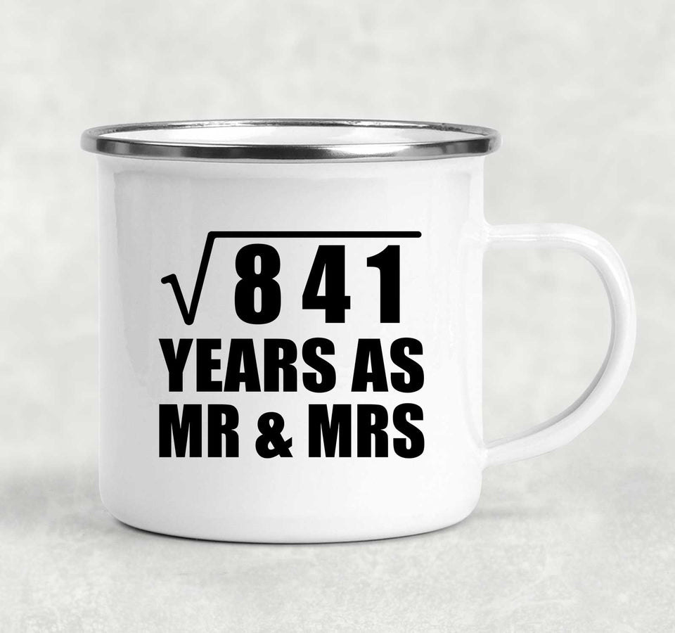29th Anniversary Square Root of 841 Years As Mr & Mrs - 12oz Camping Mug