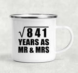 29th Anniversary Square Root of 841 Years As Mr & Mrs - 12oz Camping Mug