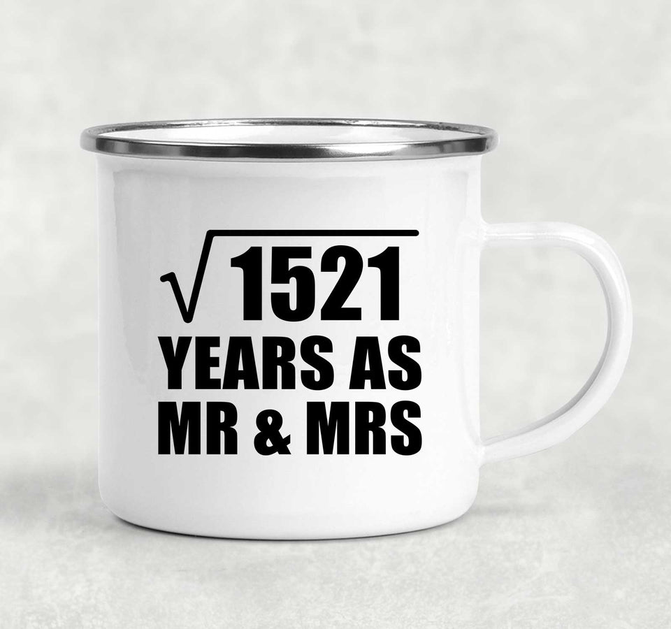 39th Anniversary Square Root of 1521 Years As Mr & Mrs - 12oz Camping Mug