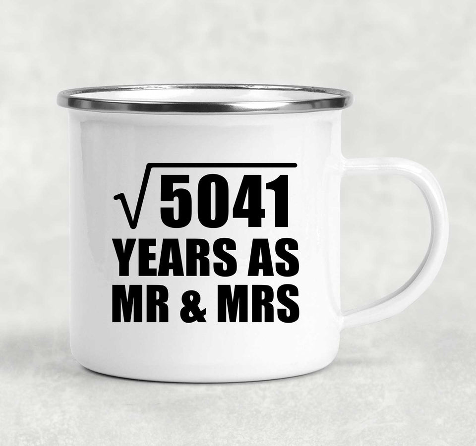71st Anniversary Square Root of 5041 Years As Mr & Mrs - 12oz Camping Mug