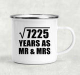 85th Anniversary Square Root of 7225 Years As Mr & Mrs - 12oz Camping Mug