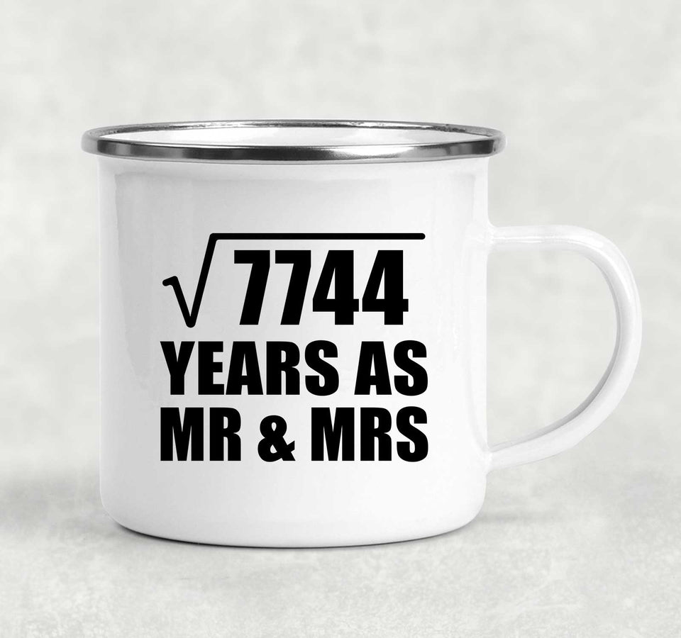88th Anniversary Square Root of 7744 Years As Mr & Mrs - 12oz Camping Mug