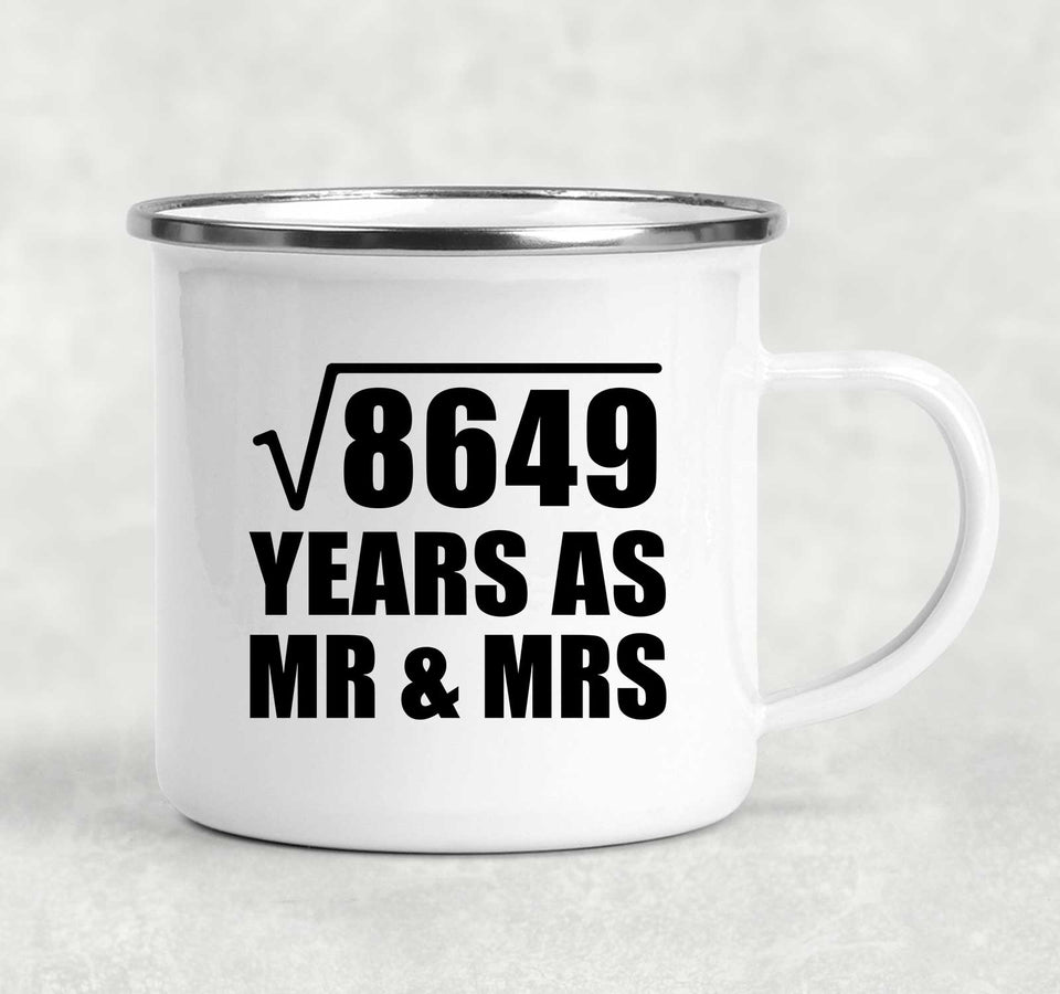 93rd Anniversary Square Root of 8649 Years As Mr & Mrs - 12oz Camping Mug