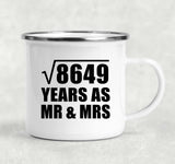 93rd Anniversary Square Root of 8649 Years As Mr & Mrs - 12oz Camping Mug