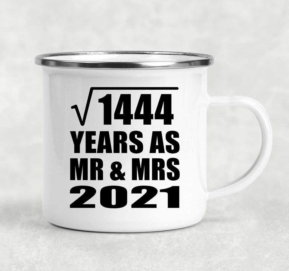 38th Anniversary Square Root of 1444 Years As Mr & Mrs 2021 - 12oz Camping Mug