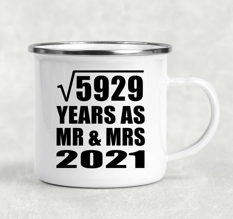 77th Anniversary Square Root of 5929 Years As Mr & Mrs 2021 - 12oz Camping Mug