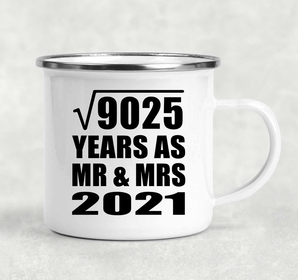 95th Anniversary Square Root of 9025 Years As Mr & Mrs 2021 - 12oz Camping Mug