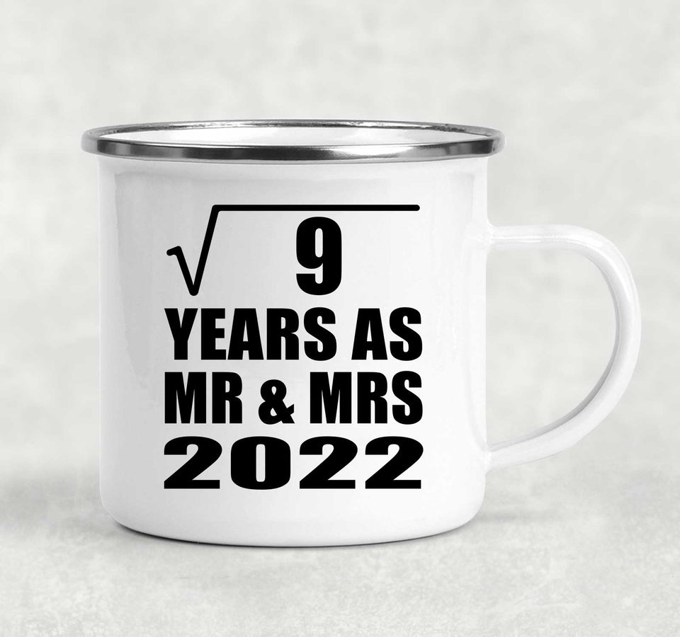 3rd Anniversary Square Root of 9 Years As Mr & Mrs 2022 - 12oz Camping Mug