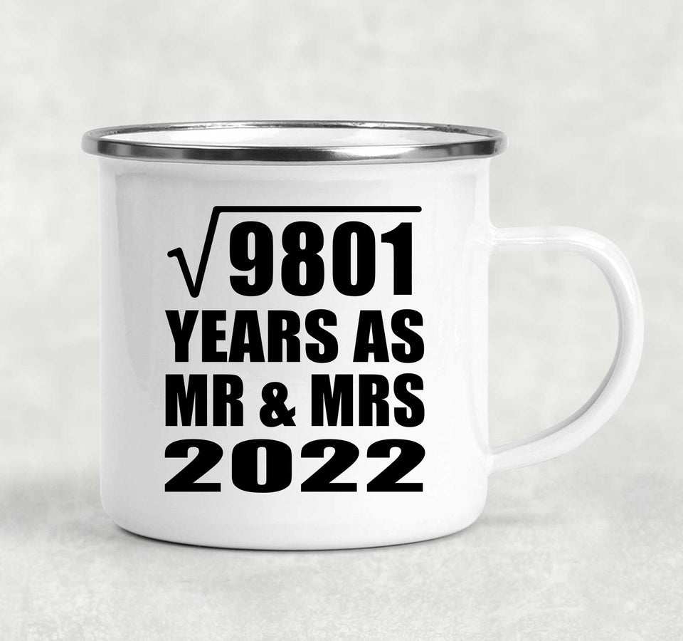 99th Anniversary Square Root of 9801 Years As Mr & Mrs 2022 - 12oz Camping Mug