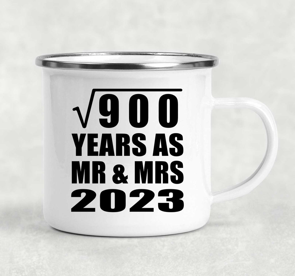 30th Anniversary Square Root of 900 Years As Mr & Mrs 2023 - 12oz Camping Mug