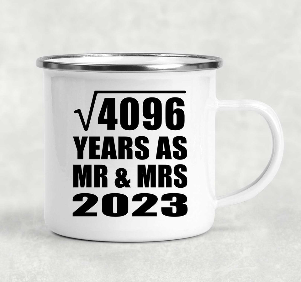 64th Anniversary Square Root of 4096 Years As Mr & Mrs 2023 - 12oz Camping Mug