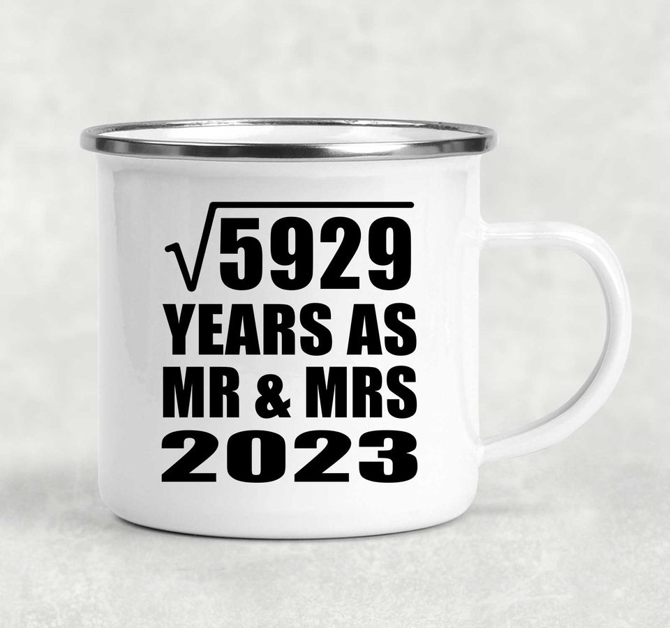 77th Anniversary Square Root of 5929 Years As Mr & Mrs 2023 - 12oz Camping Mug
