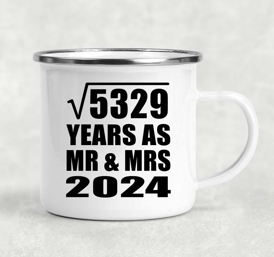 73rd Anniversary Square Root of 5329 Years As Mr & Mrs 2024 - 12oz Camping Mug