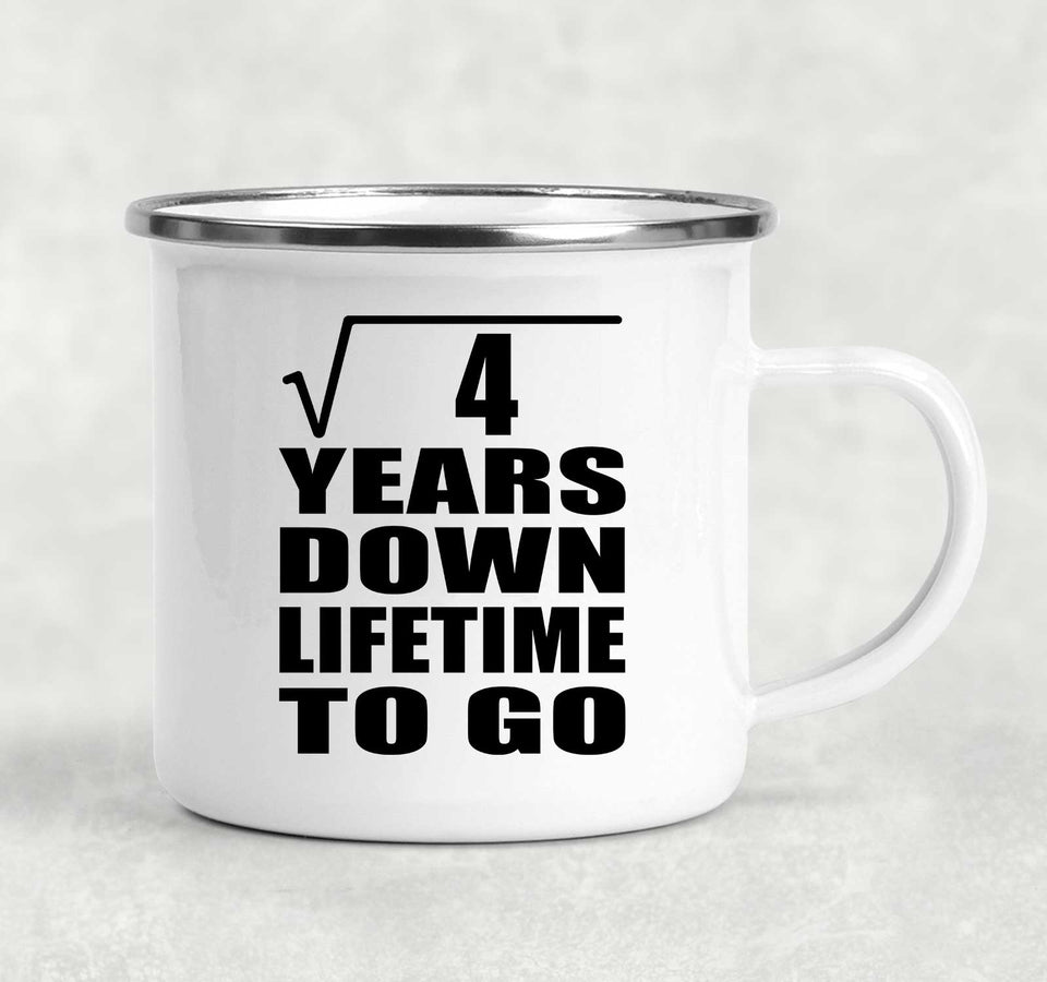2nd Anniversary Square Root of 4 Years Lifetime To Go - 12oz Camping Mug