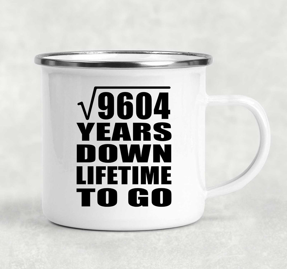 98th Anniversary Square Root of 9604 Years Lifetime To Go - 12oz Camping Mug