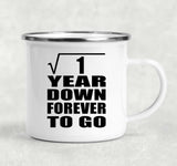 1st Anniversary Square Root of 1 Year Down Forever To Go - 12oz Camping Mug