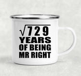 27th Anniversary Square Root of 729 Years of Being Mr Right - 12oz Camping Mug