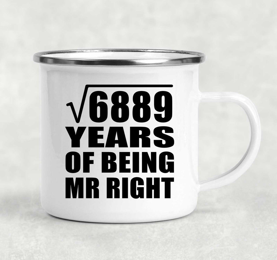 83rd Anniversary Square Root of 6889 Years of Being Mr Right - 12oz Camping Mug