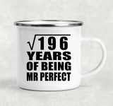 14th Anniversary Square Root of 196 Years of Mr Perfect - 12oz Camping Mug