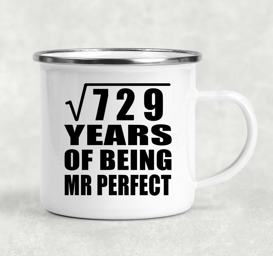 27th Anniversary Square Root of 729 Years of Mr Perfect - 12oz Camping Mug