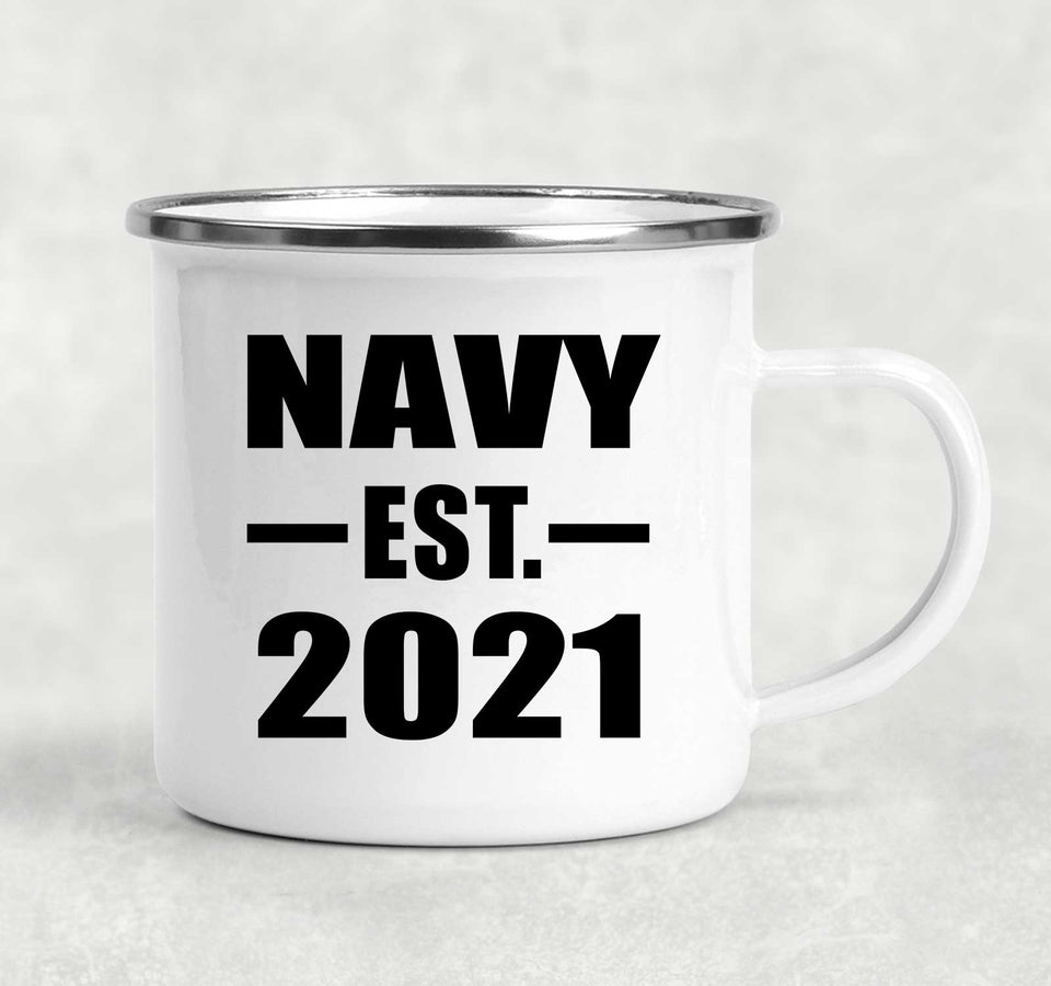 Navy Established EST. 2021 - 12oz Camping Mug