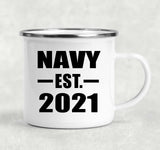 Navy Established EST. 2021 - 12oz Camping Mug