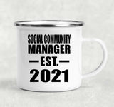 Social Community Manager Established EST. 2021 - 12oz Camping Mug