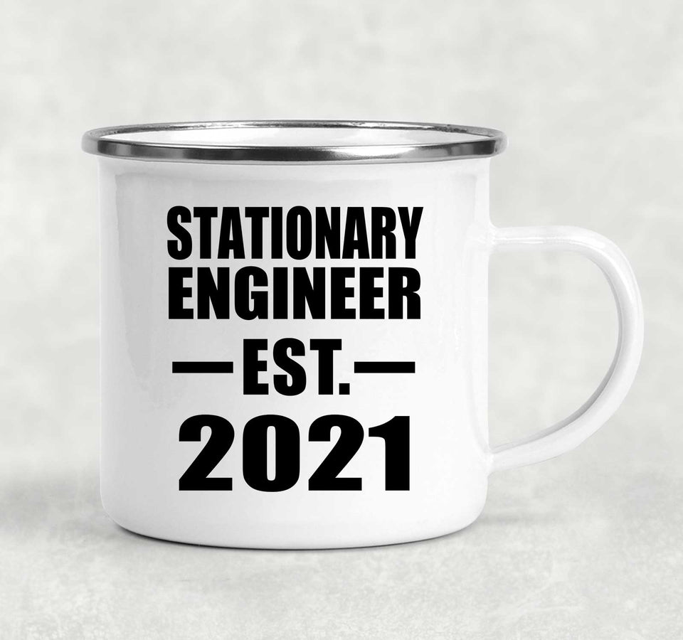 Stationary Engineer Established EST. 2021 - 12oz Camping Mug