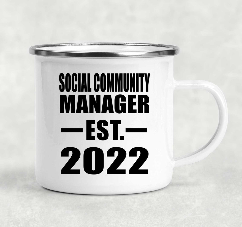 Social Community Manager Established EST. 2022 - 12oz Camping Mug