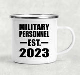 Military Personnel Established EST. 2023 - 12oz Camping Mug