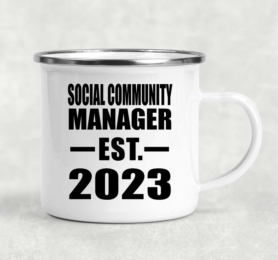 Social Community Manager Established EST. 2023 - 12oz Camping Mug