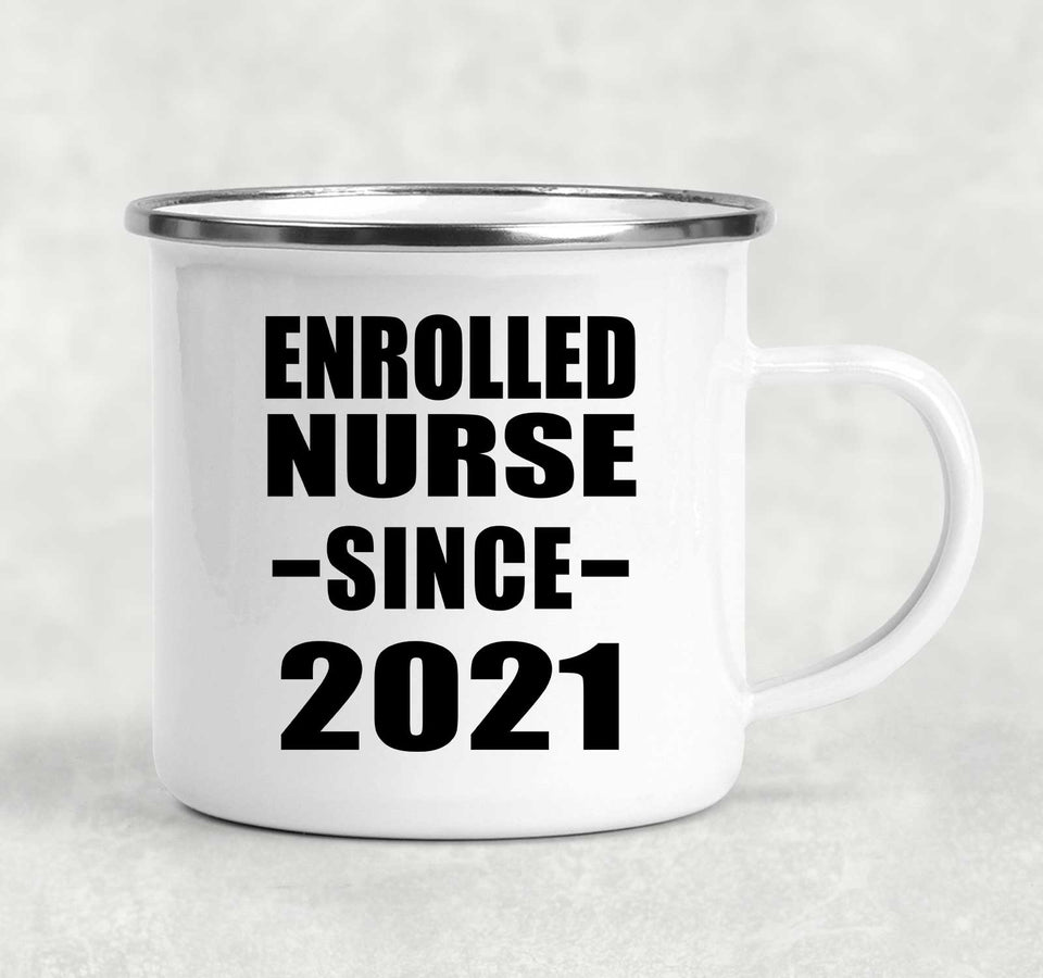 Enrolled Nurse Since 2021 - 12oz Camping Mug