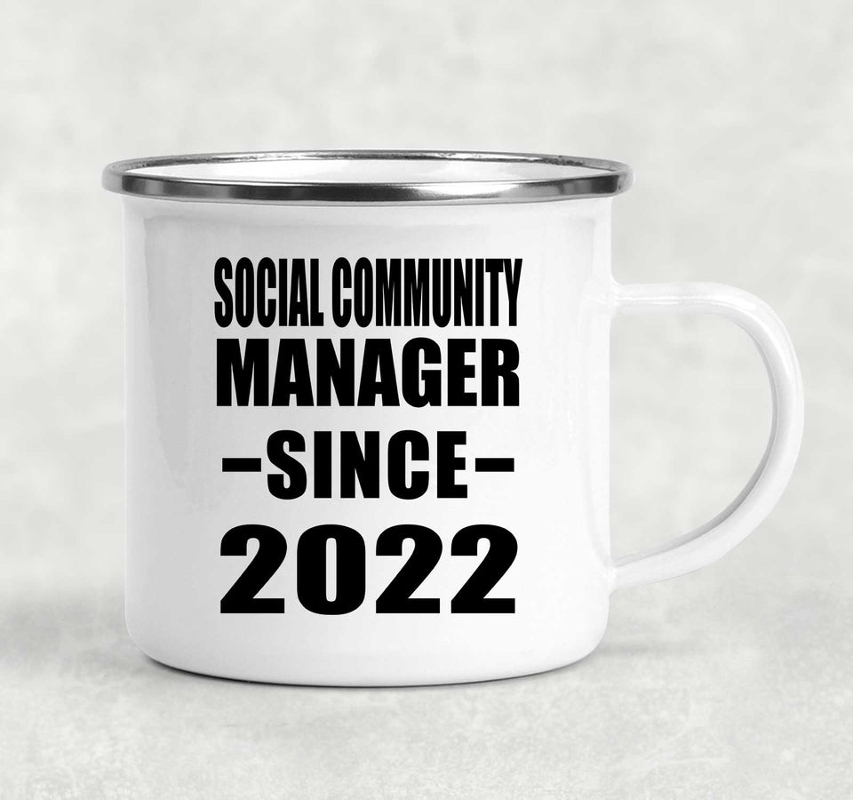 Social Community Manager Since 2022 - 12oz Camping Mug