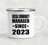 Social Community Manager Since 2023 - 12oz Camping Mug