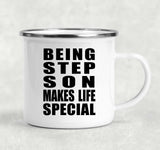 Being Step Son Makes Life Special - 12oz Camping Mug