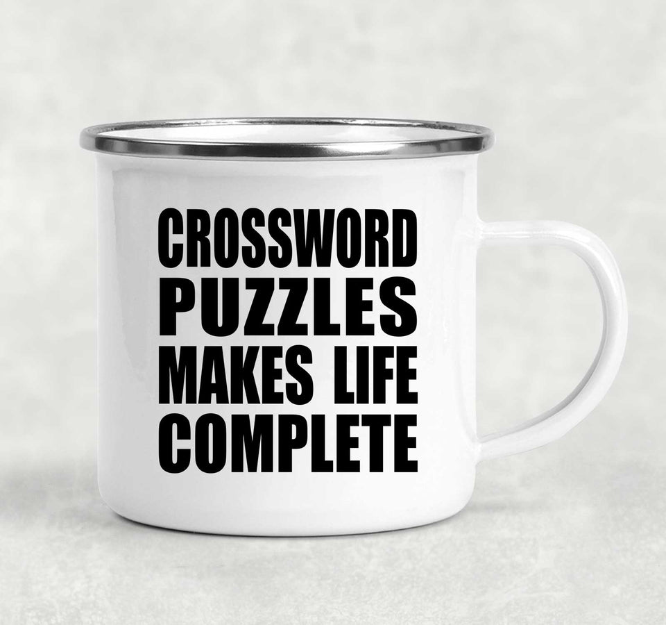 Crossword Puzzles Makes Life Complete - 12oz Camping Mug