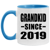 Grandkid Since 2019 - 11oz Accent Mug Blue
