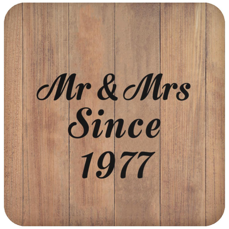47th Anniversary Mr & Mrs Since 1977 - Drink Coaster C
