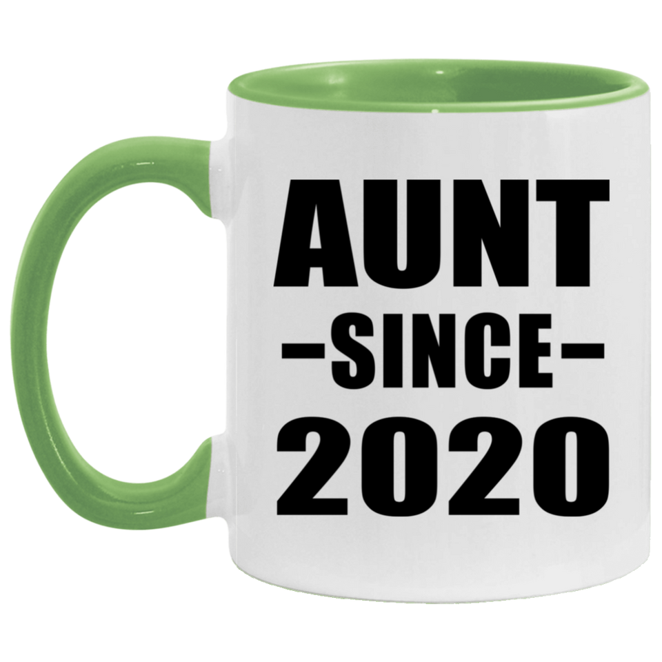 Aunt Since 2020 - 11oz Accent Mug Green