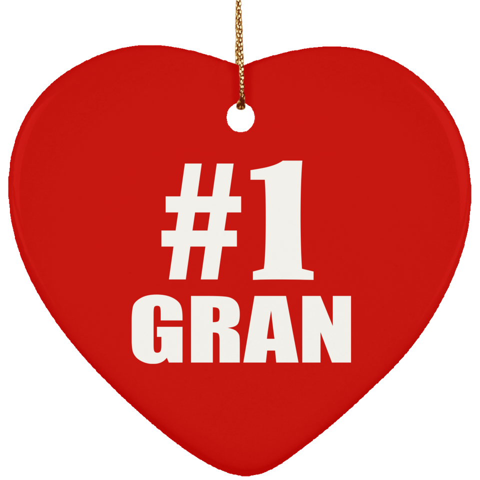 Number One #1 Gran - Heart Ornament