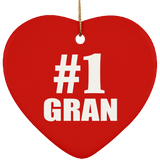 Number One #1 Gran - Heart Ornament