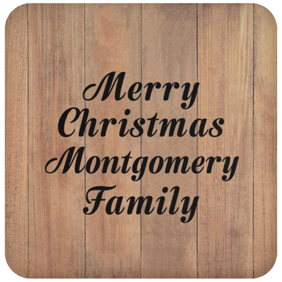 Merry Christmas Montgomery Family - Drink Coaster C