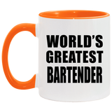 World's Greatest Bartender - 11oz Accent Mug Orange