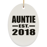 Auntie Established EST. 2018 - Oval Ornament