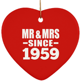 65th Anniversary Mr & Mrs Since 1959 - Heart Ornament