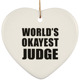 World's Okayest Judge - Heart Ornament