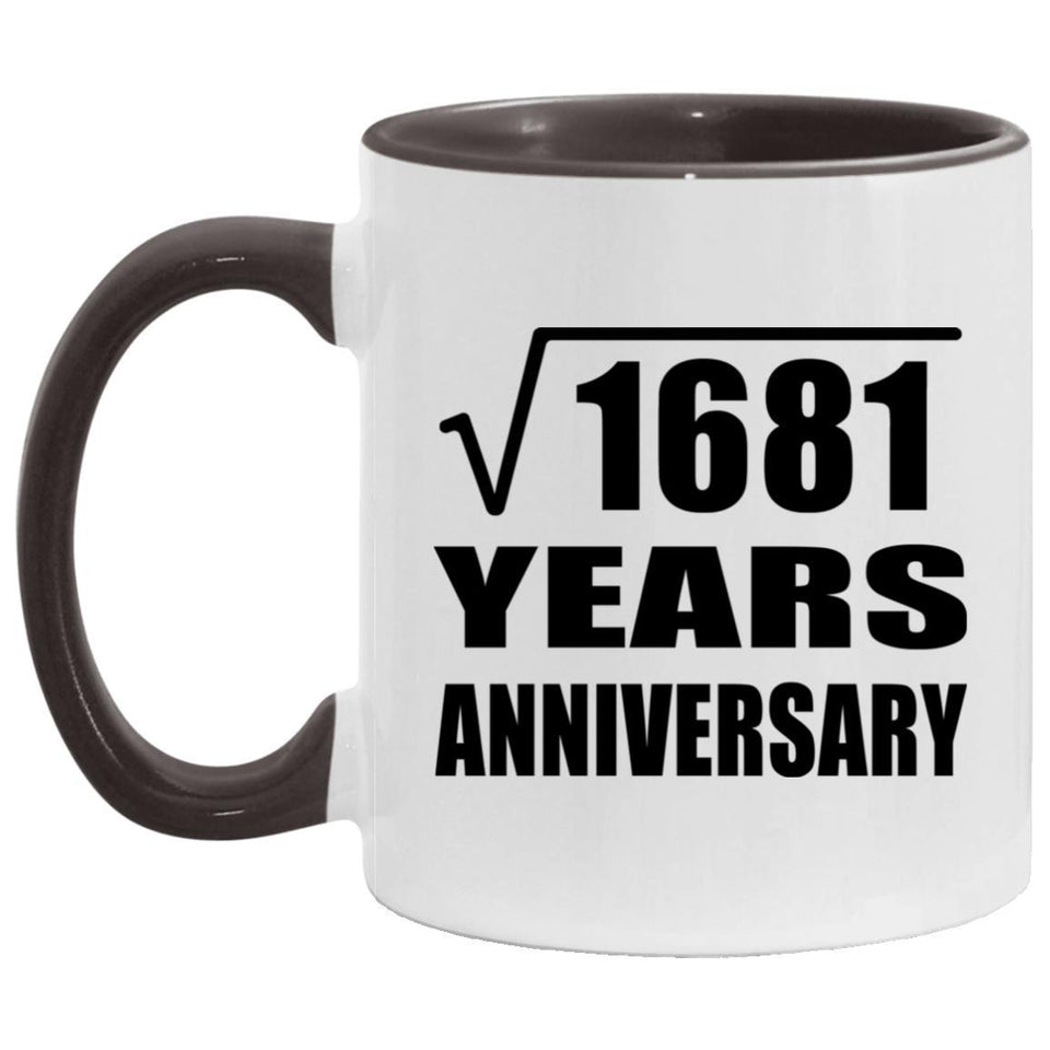 41st Anniversary Square Root of 1681 Years Anniversary - 11oz Accent Mug Black