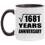 41st Anniversary Square Root of 1681 Years Anniversary - 11oz Accent Mug Black