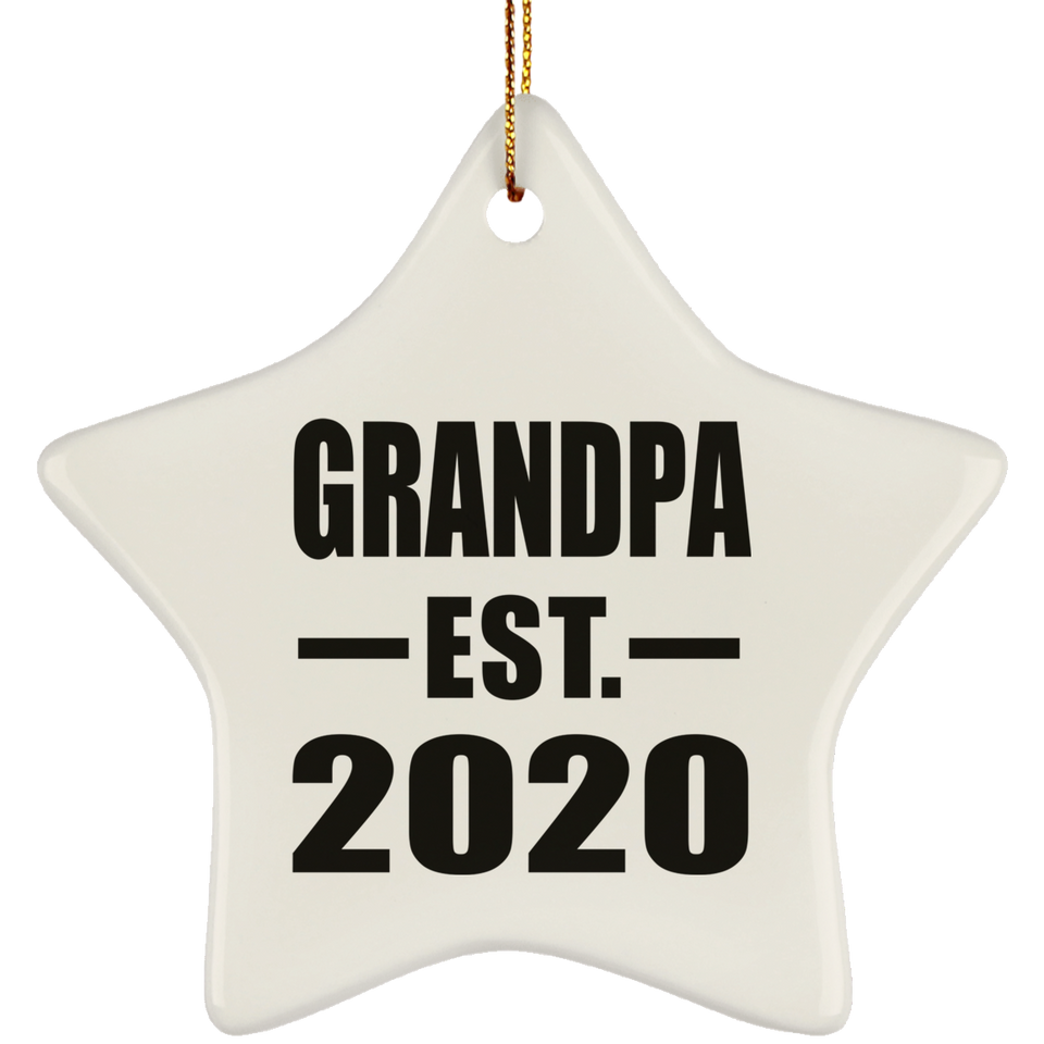 Grandpa Established EST. 2020 - Star Ornament