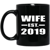 Wife Established EST. 2019 - 11oz Coffee Mug Black